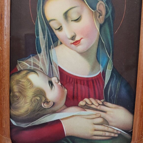 VTG Our Lady of Providence Madonna & Child Framed Religious Art Print - Picture 3 of 12
